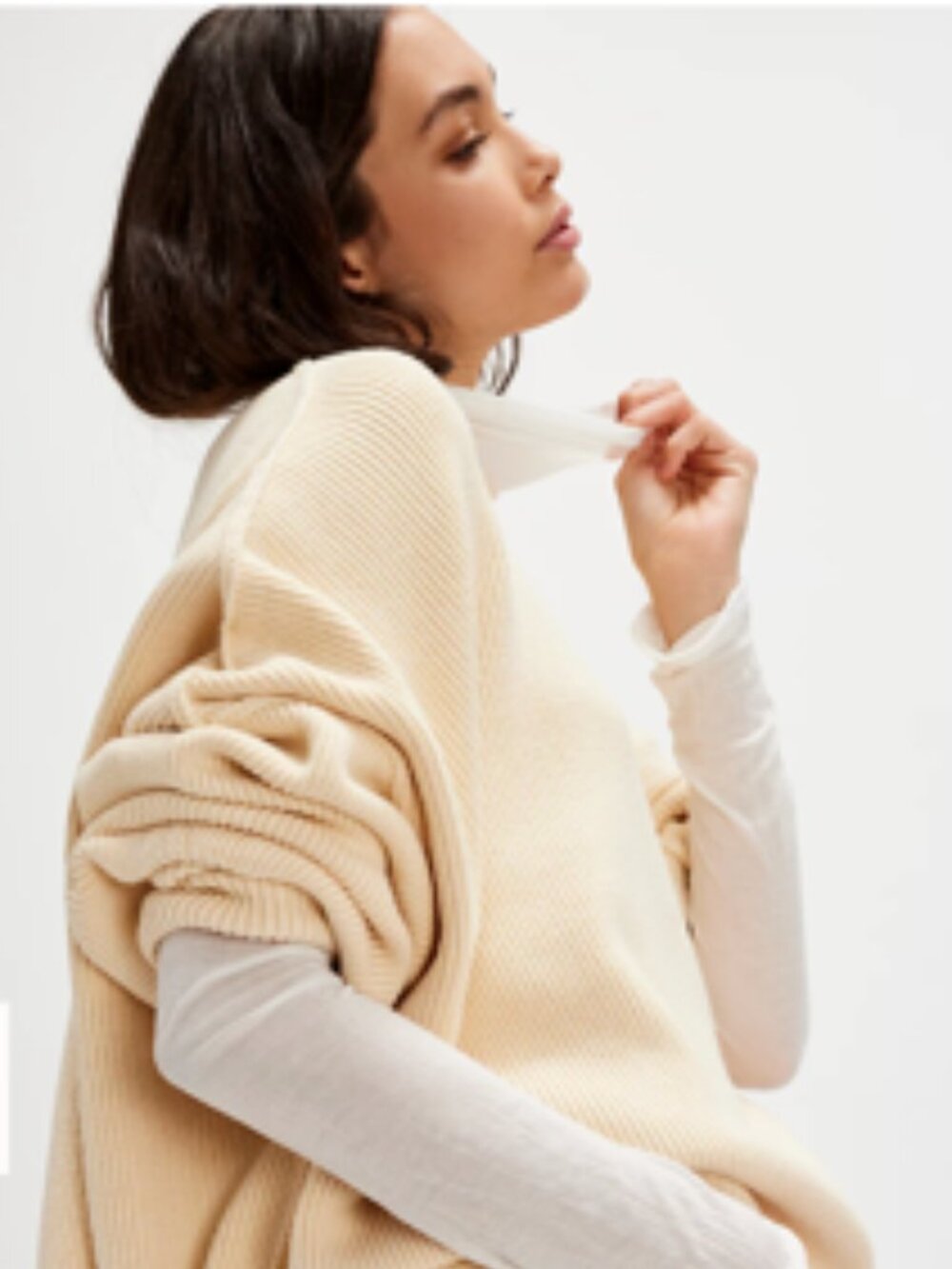 NWT Free People Creme Easy Street Tunic Sweater